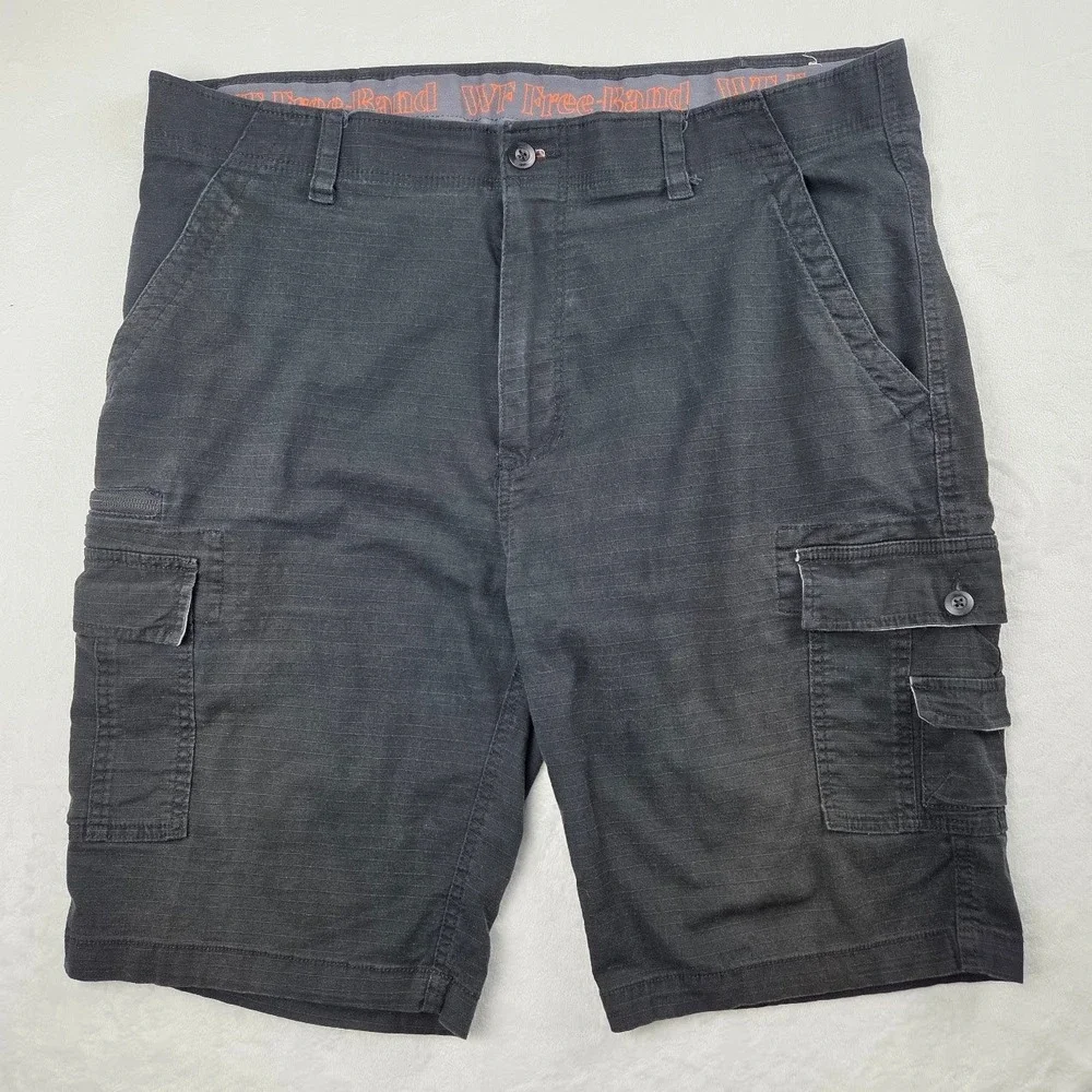 Wear First Cargo Shorts Mens 40 Blue Multi-Pocket Utility Casual Good
